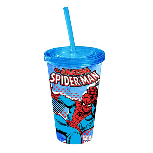 Spider-Man Swings Blue Plastic Travel Cup